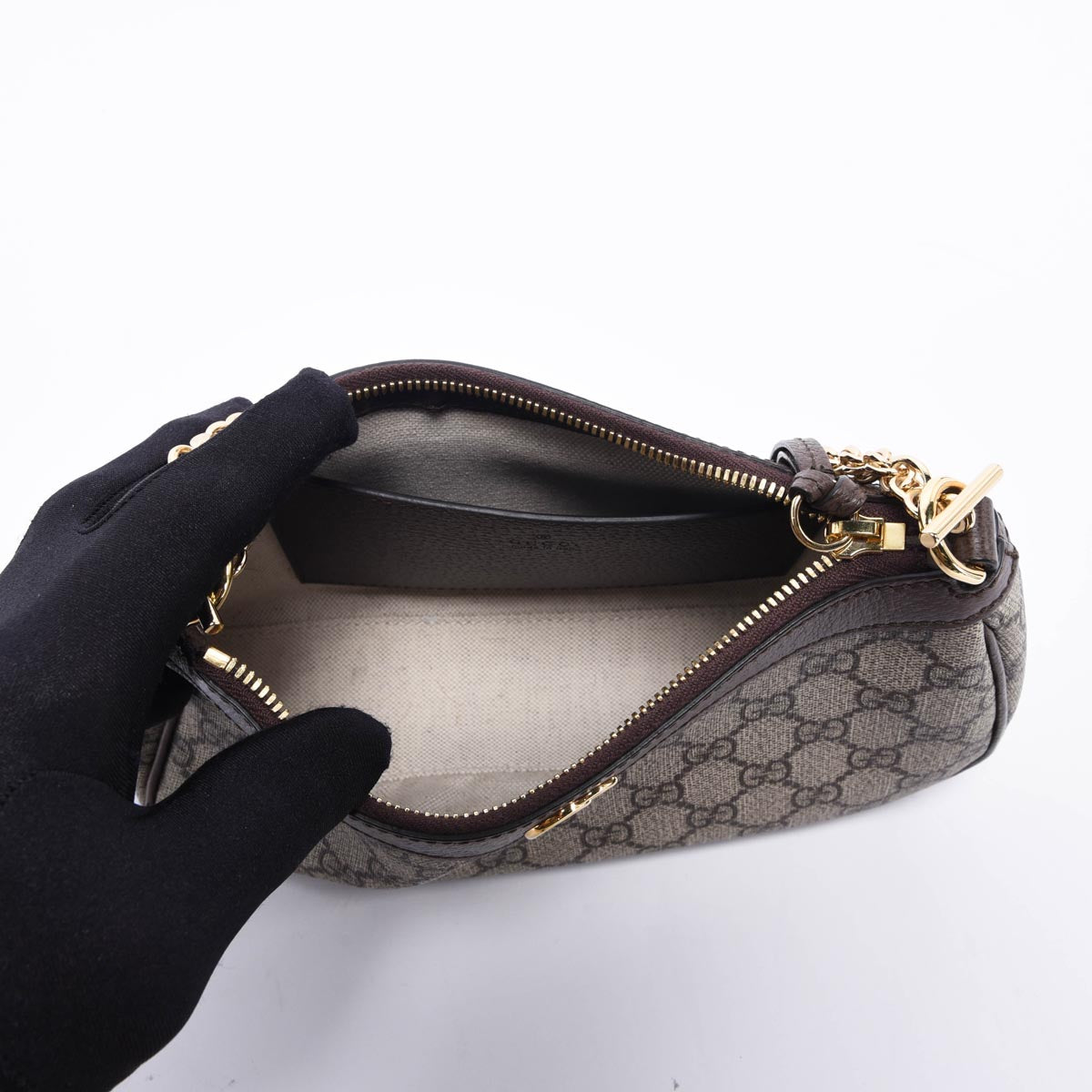 Gucci Brown GG Supreme Ophidia Small Shoulder Bag