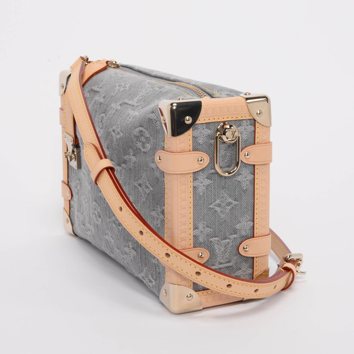 Louis Vuitton Grey Monogram Denim Side Trunk MM
