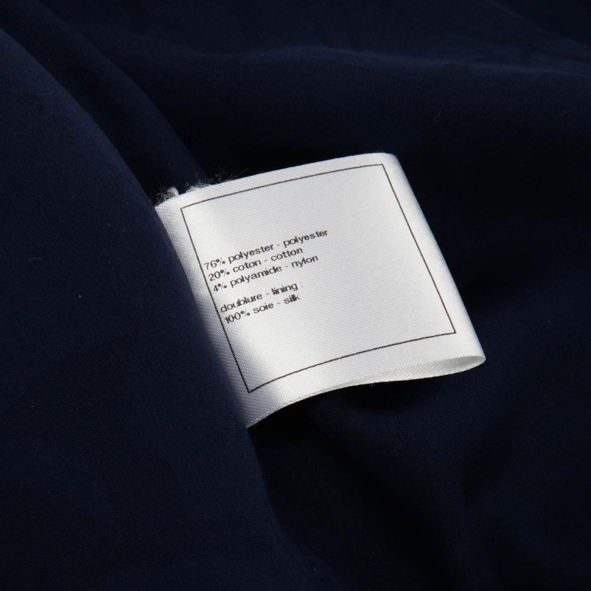 Chanel Navy & White Fantasy Tweed Military Collar Jacket FR 40