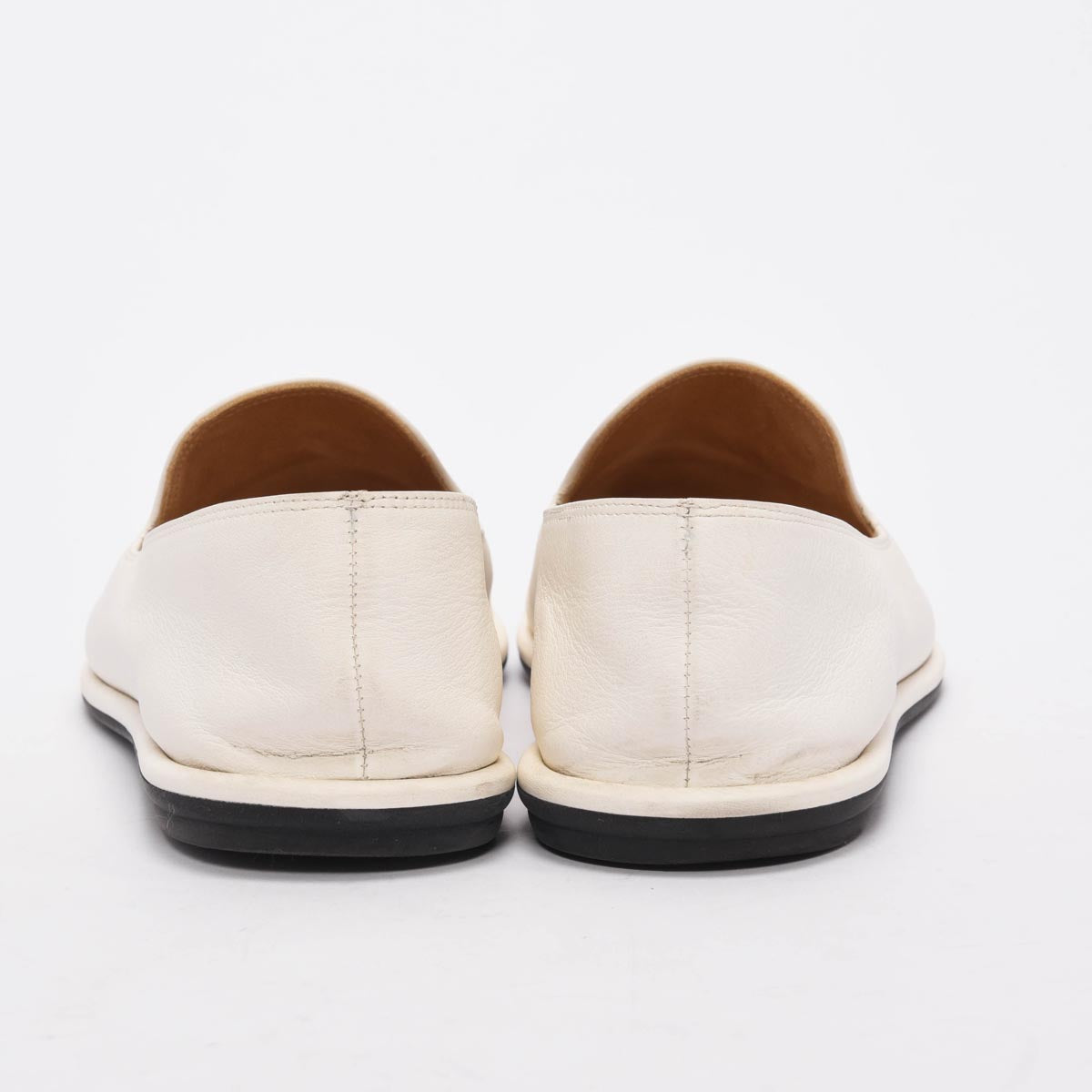 The Row White Calfskin Canal Loafers 36