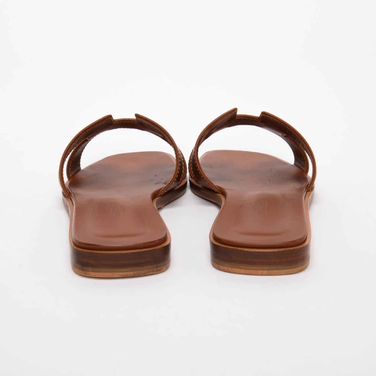 Hermes Gold Box Calf Oran Sandals 36