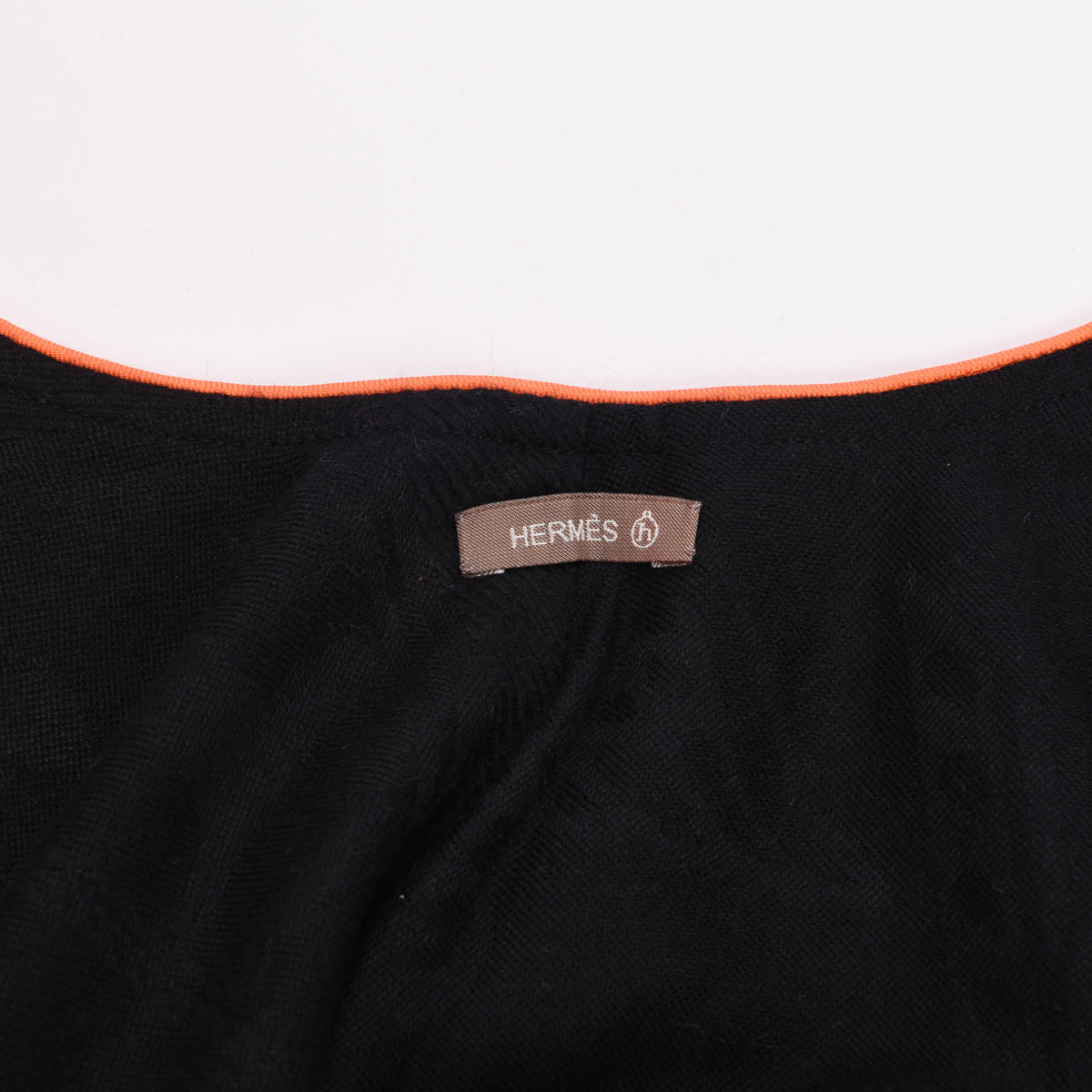 Hermes Black Cashmere Petit H Libris Cape Shawl