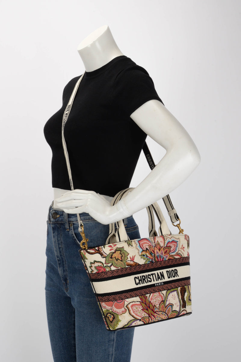 Dior Tree of Life Canvas Brocade Hat Basket Tote