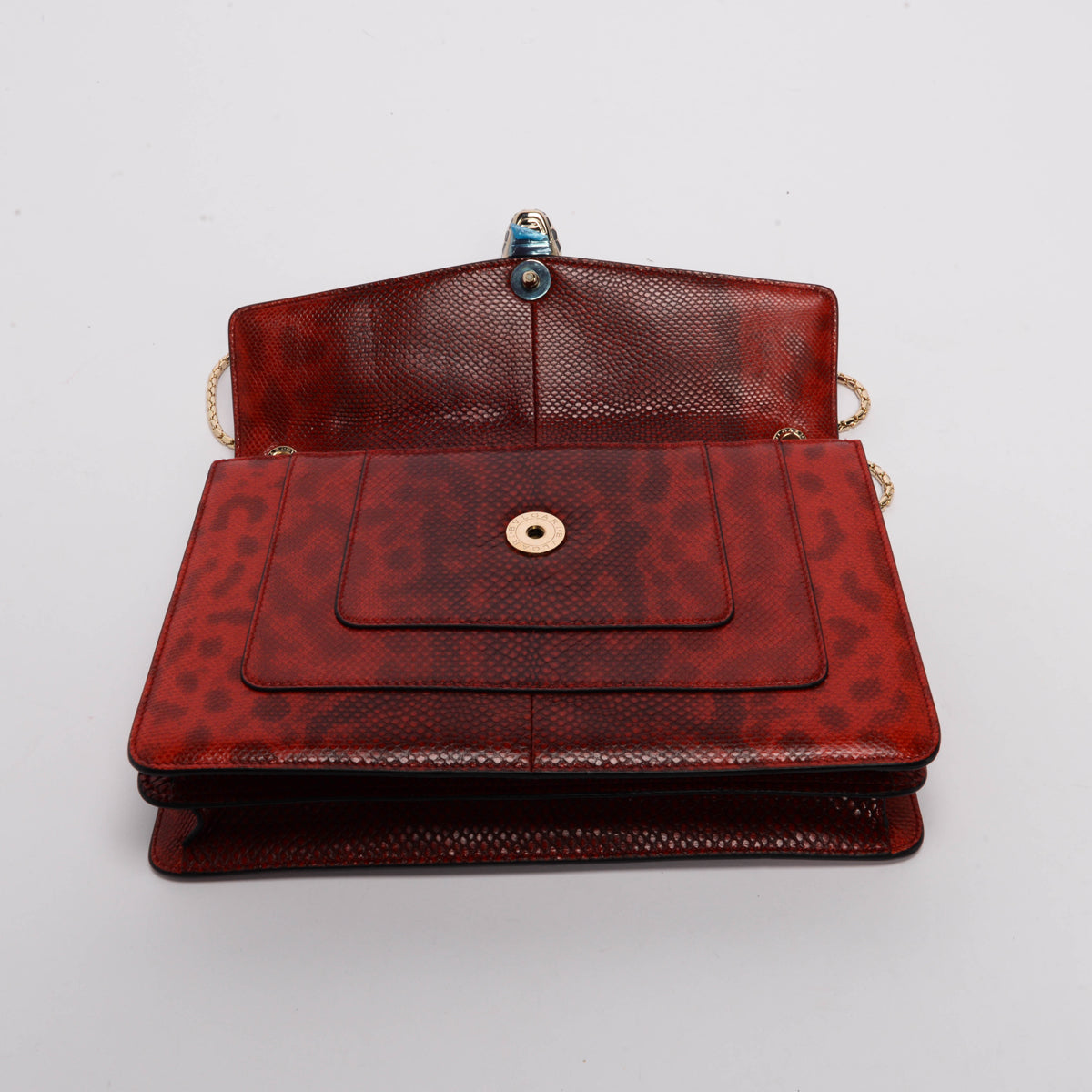 Bulgari Carmine Red Karung Medium Serpenti Forever Bag