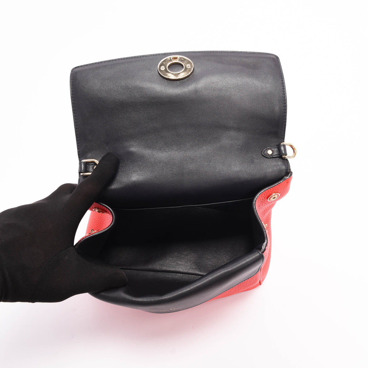 Dior Red & Navy Bullcalf Be Dior Small Flap Bag