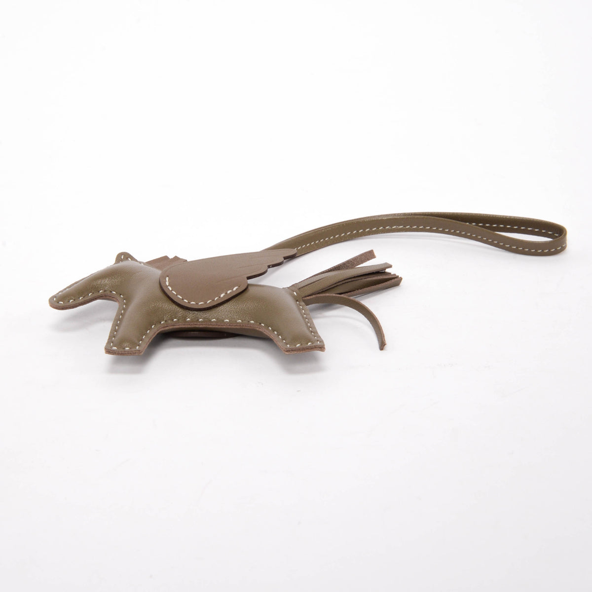 Hermes Etoupe Milo Lambskin Rodeo Pegase PM Bag Charm