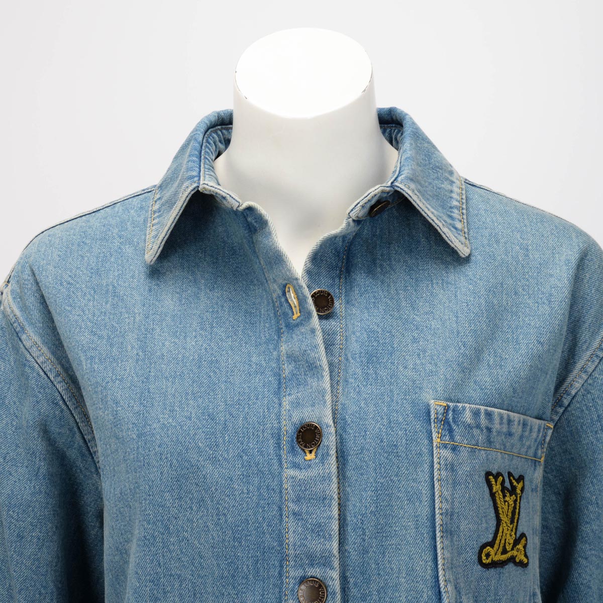 Louis Vuitton Blue Denim Boxy Shirt FR 34