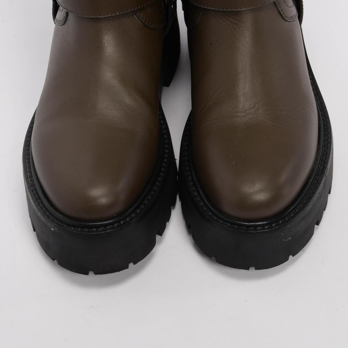 Celine Khaki Calfskin High Biker Boots 39