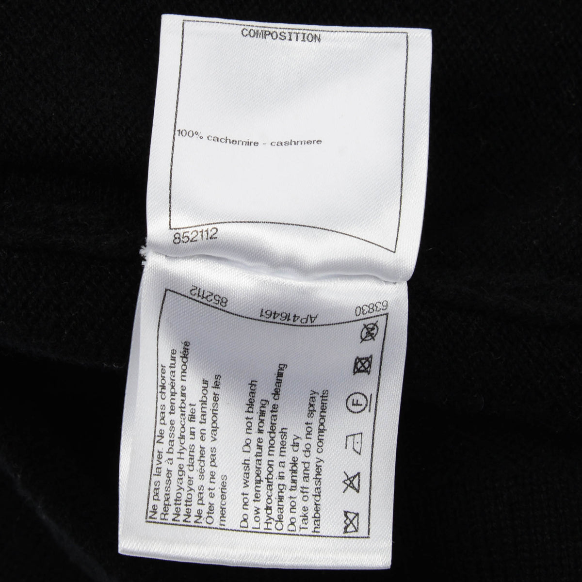 Chanel Black Cashmere Crystal Button Cardigan FR 40