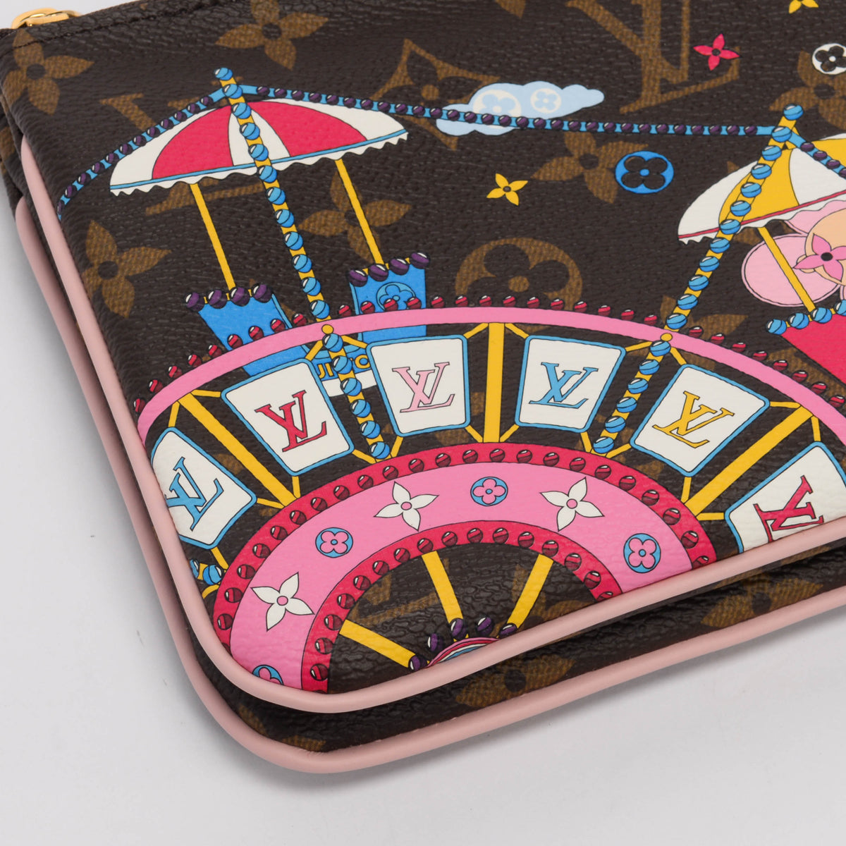 Louis Vuitton Monogram Big Wheel Double Zip Pochette