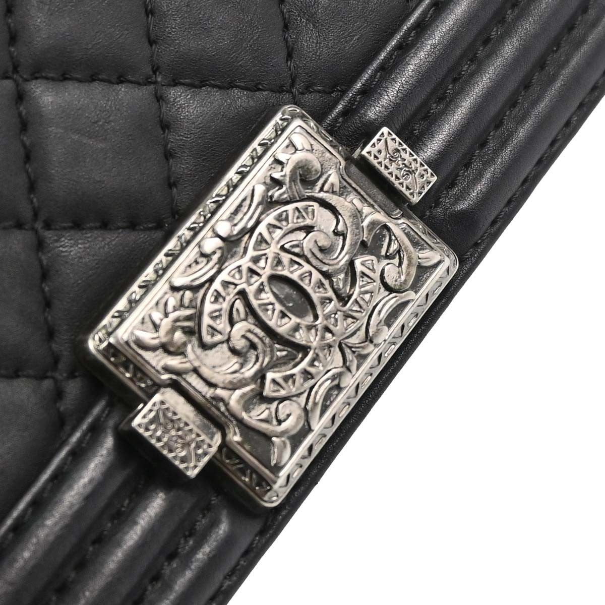 Chanel Black Calfskin Paris-Dallas Medium Boy Bag
