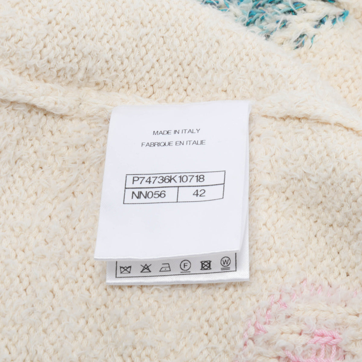 Chanel Multi Colour Cotton Logo Belted Cardigan FR 42