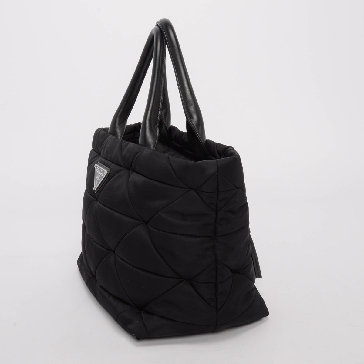 Prada Black Re-Nylon & Leather Medium Padded Tote