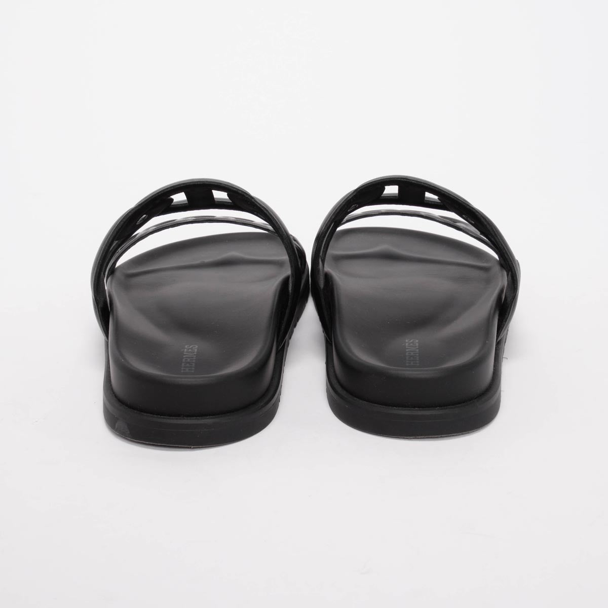 Hermes Black Nappa Leather Extra Sandals 36
