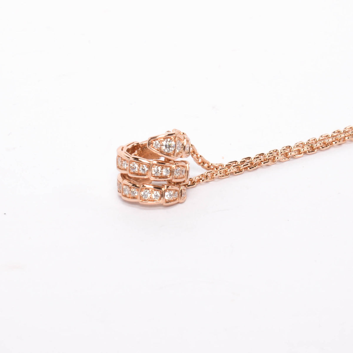 Bulgari 18k Rose Gold & Diamond Serpenti Viper Necklace