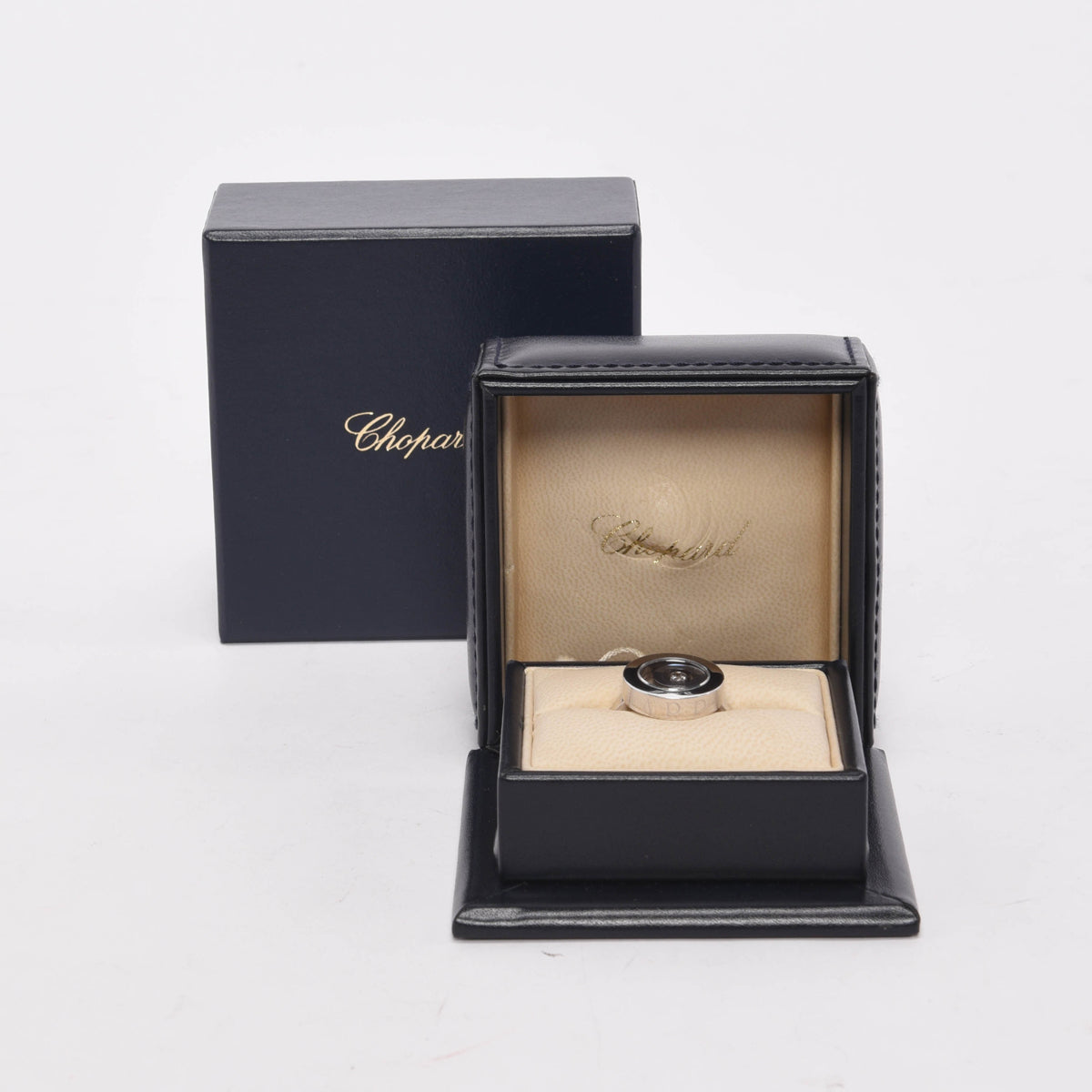 Chopard 18k White Gold & Diamond Happy Spirit Ring