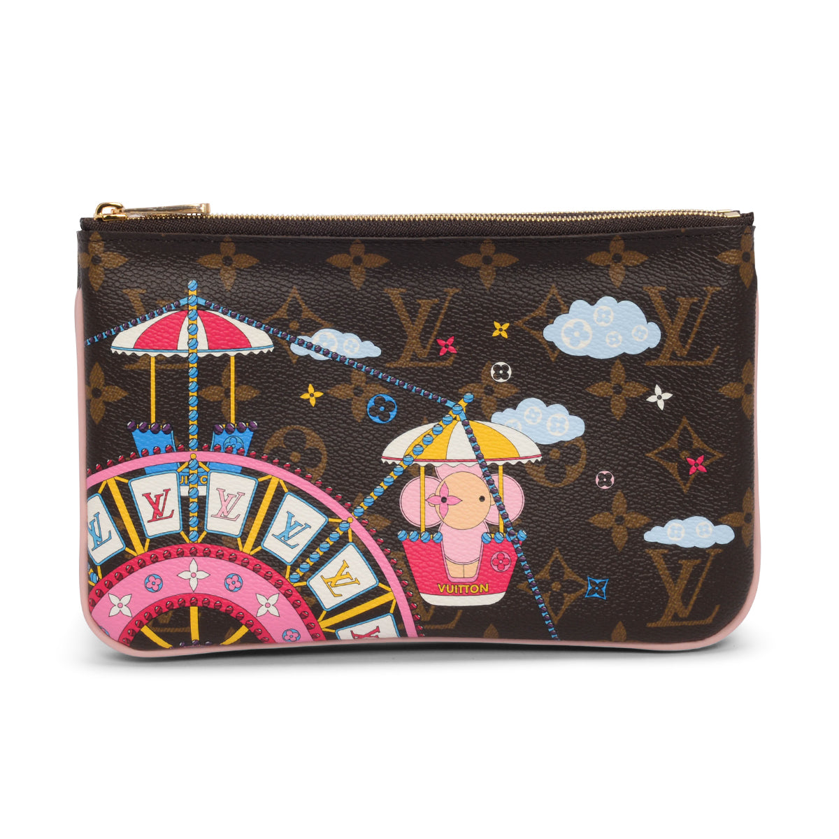 Louis Vuitton Monogram Big Wheel Double Zip Pochette