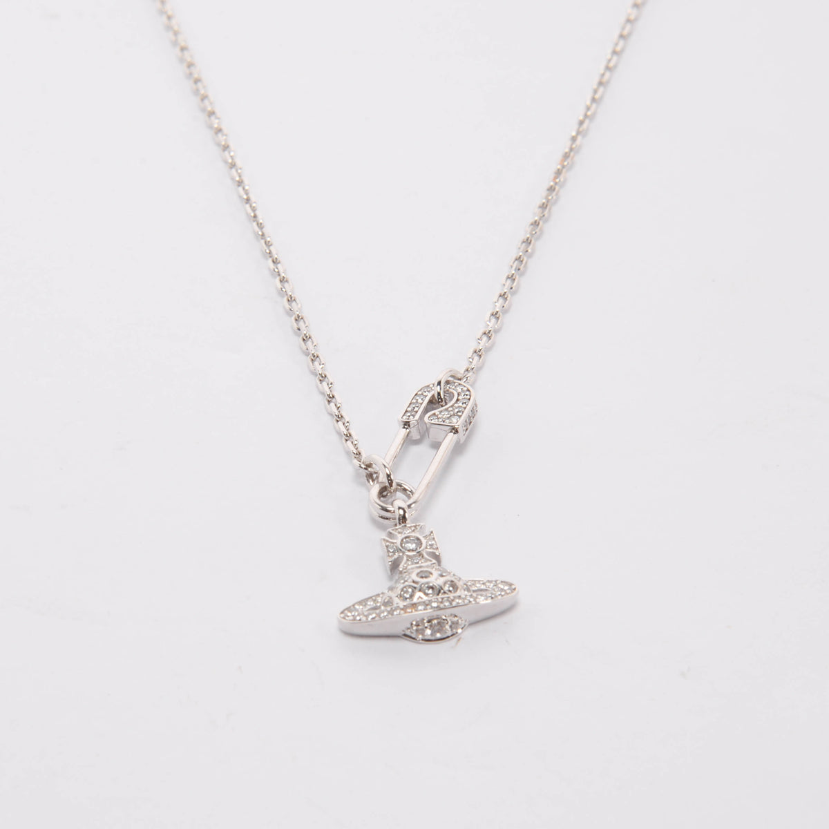 Vivienne Westwood Platinum Crystal Lucrece Pendant Necklace