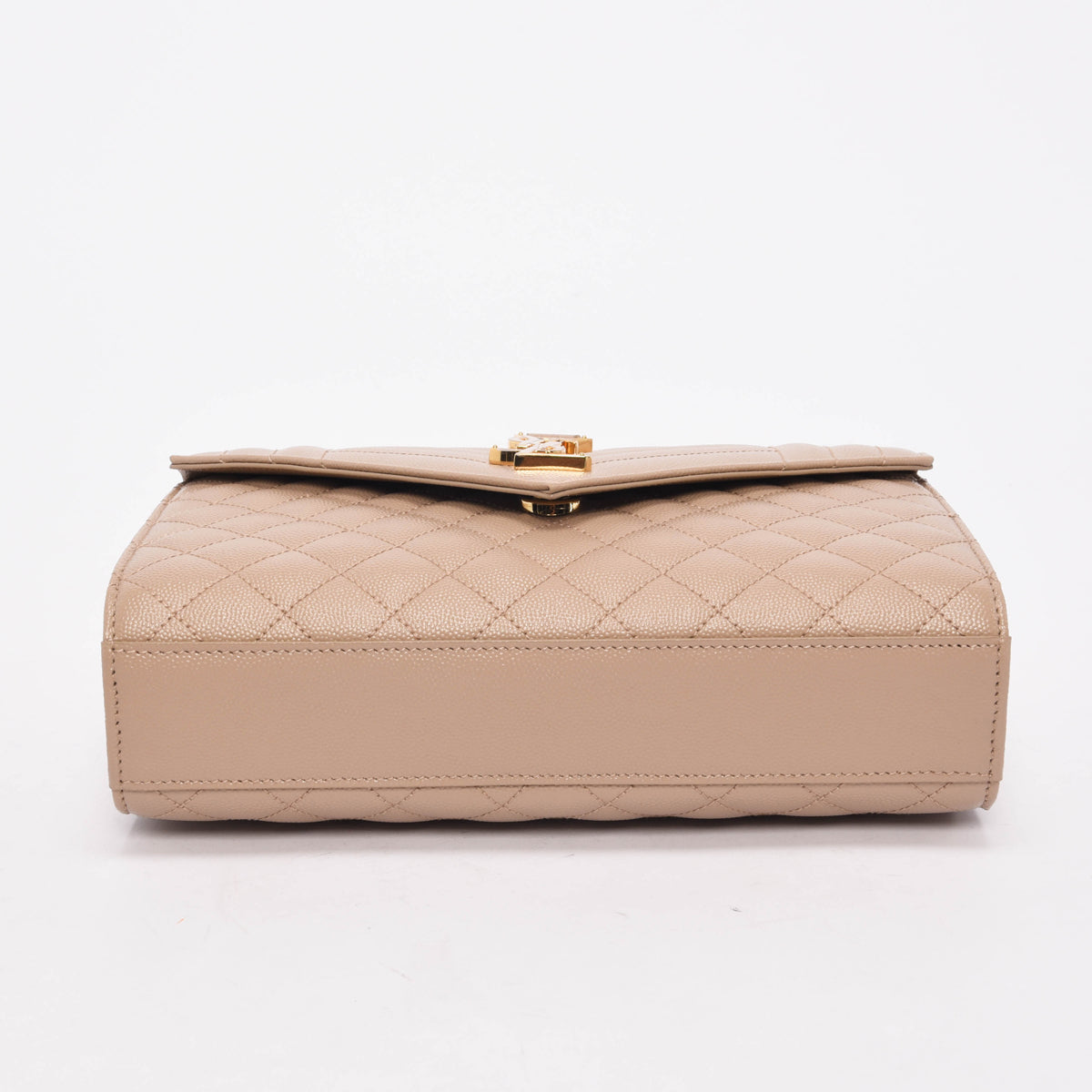 Saint Laurent Beige Grain de Poudre Mix Matelasse Medium Envelope Bag