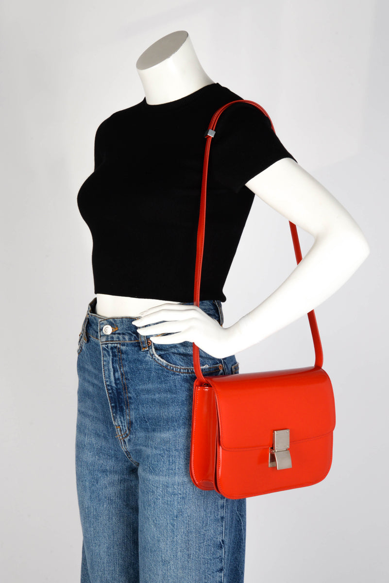Celine Vermillion Hi-Shine Medium Classic Box Bag