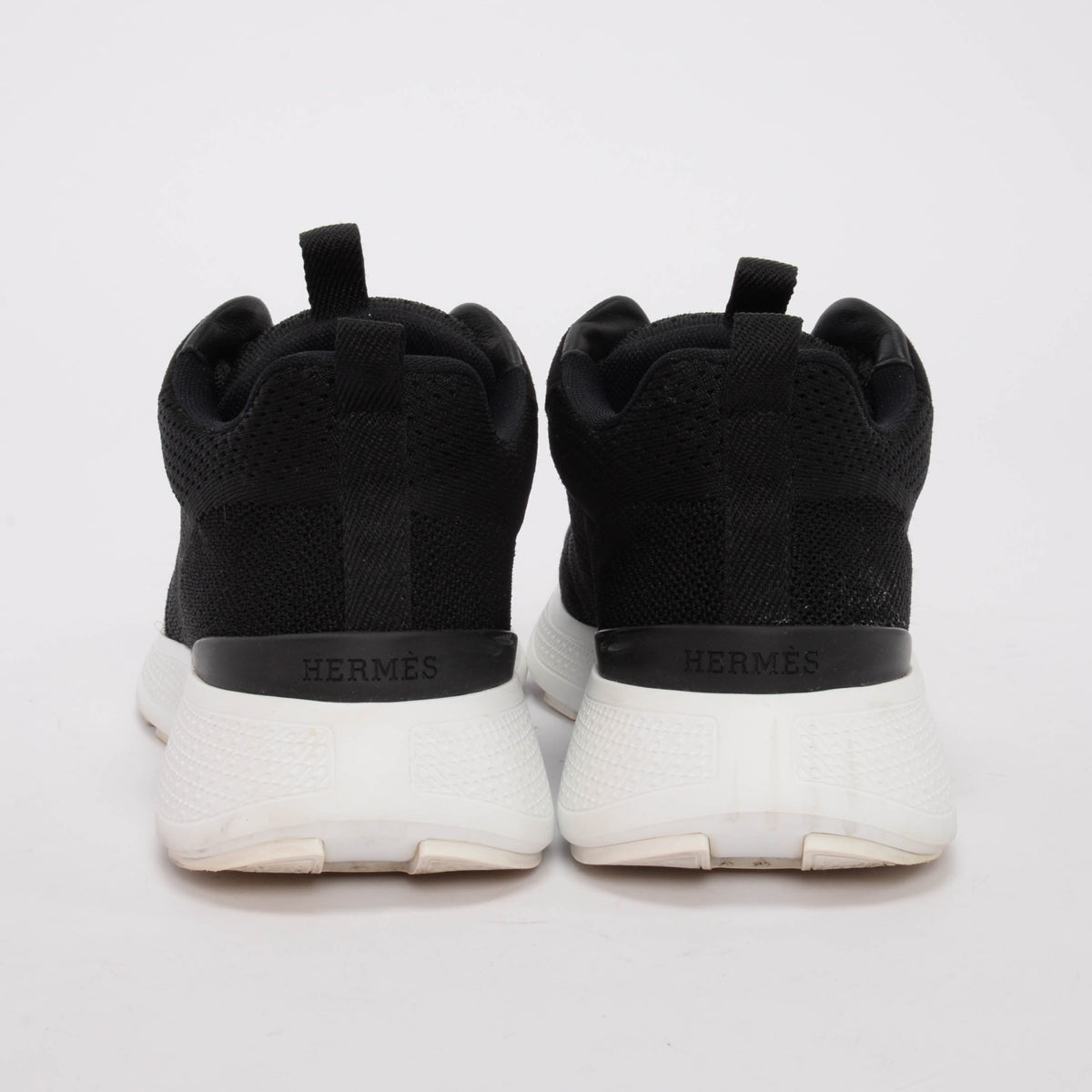 Hermes Black Technical Knit Heros Sneakers 37