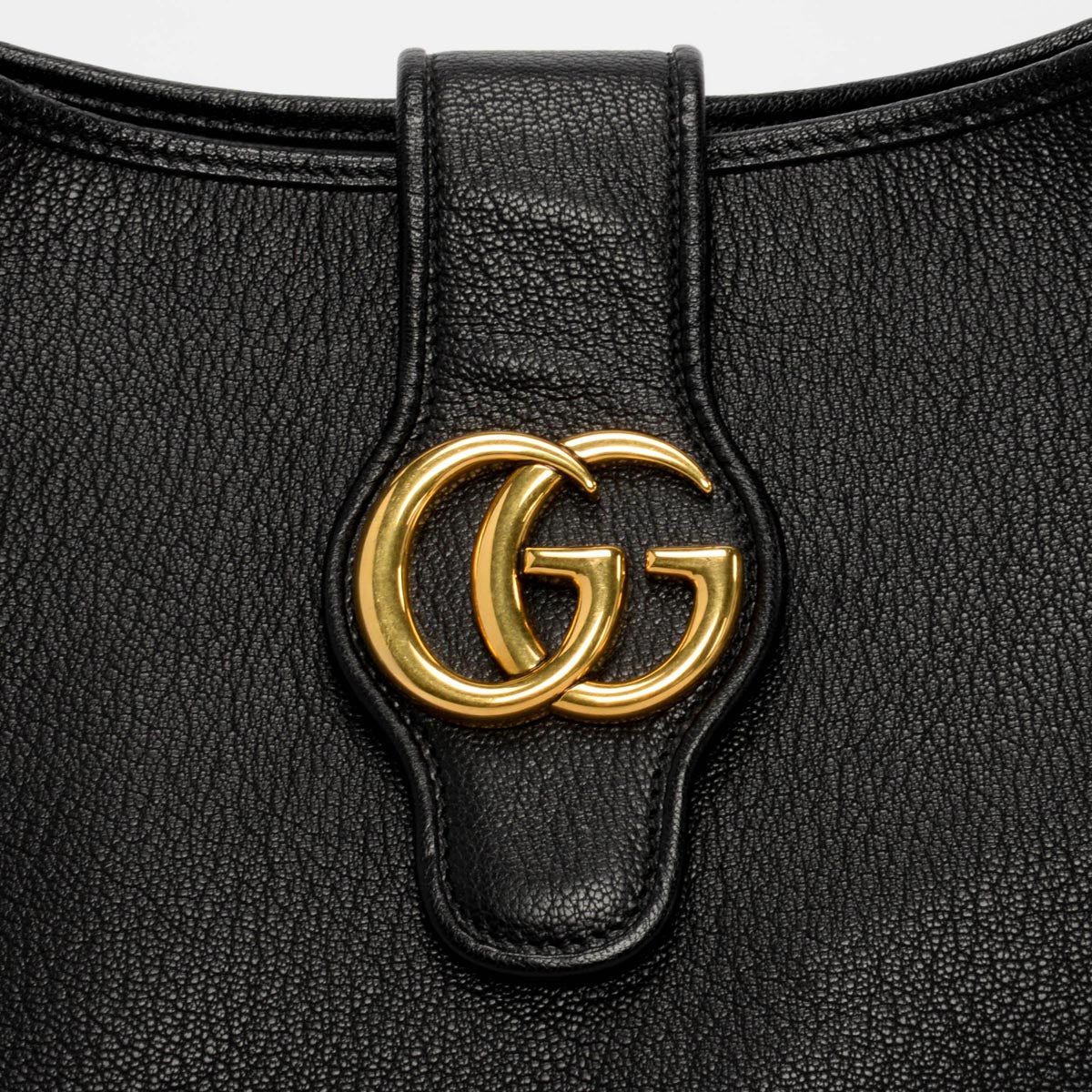 Gucci Black Grained Calfskin Large Aphrodite Shoulder Bag