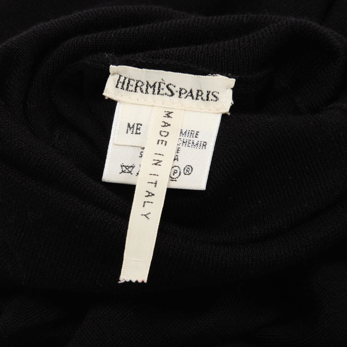 Hermes Black Cashmere & Silk Asymmetric S/Less Top M