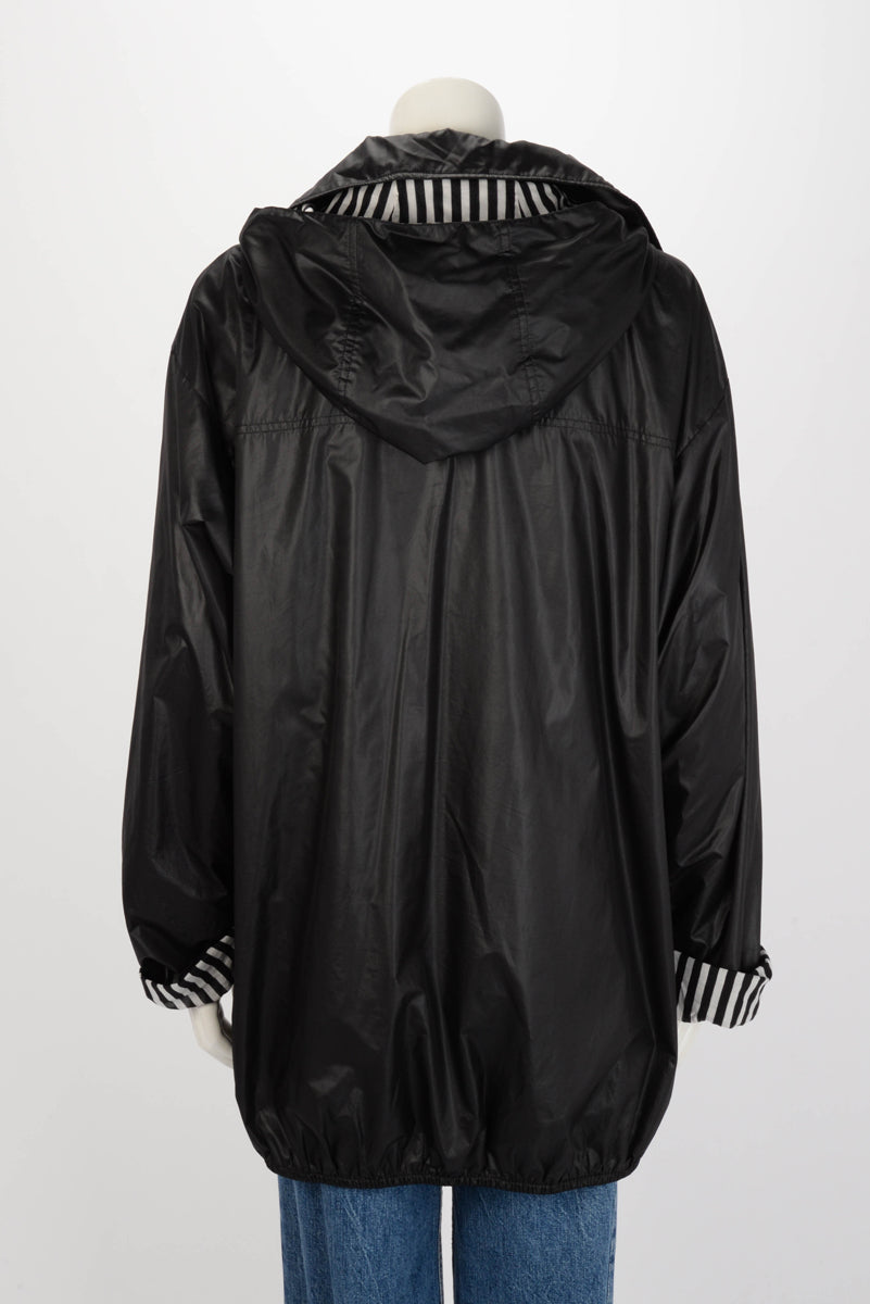 Chanel Black Nylon Coco Beach Shell Parka Jacket FR 36