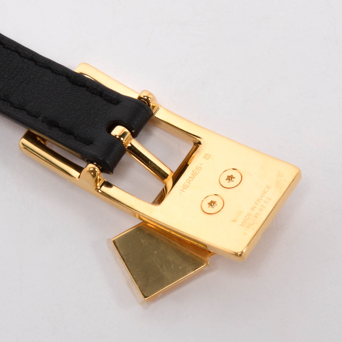 Hermes Black & Gold Epsom Lucky 15 Reversible Belt