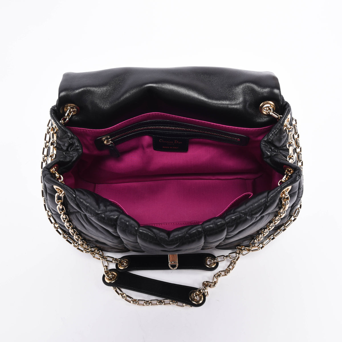 Dior Black Cannage Lambskin Milly La Foret Shoulder Bag