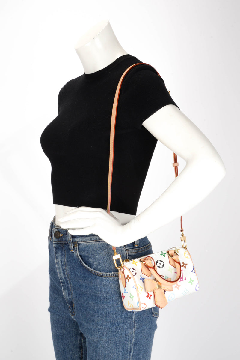 Louis Vuitton x TM White Multicolore Monogram Nano Speedy