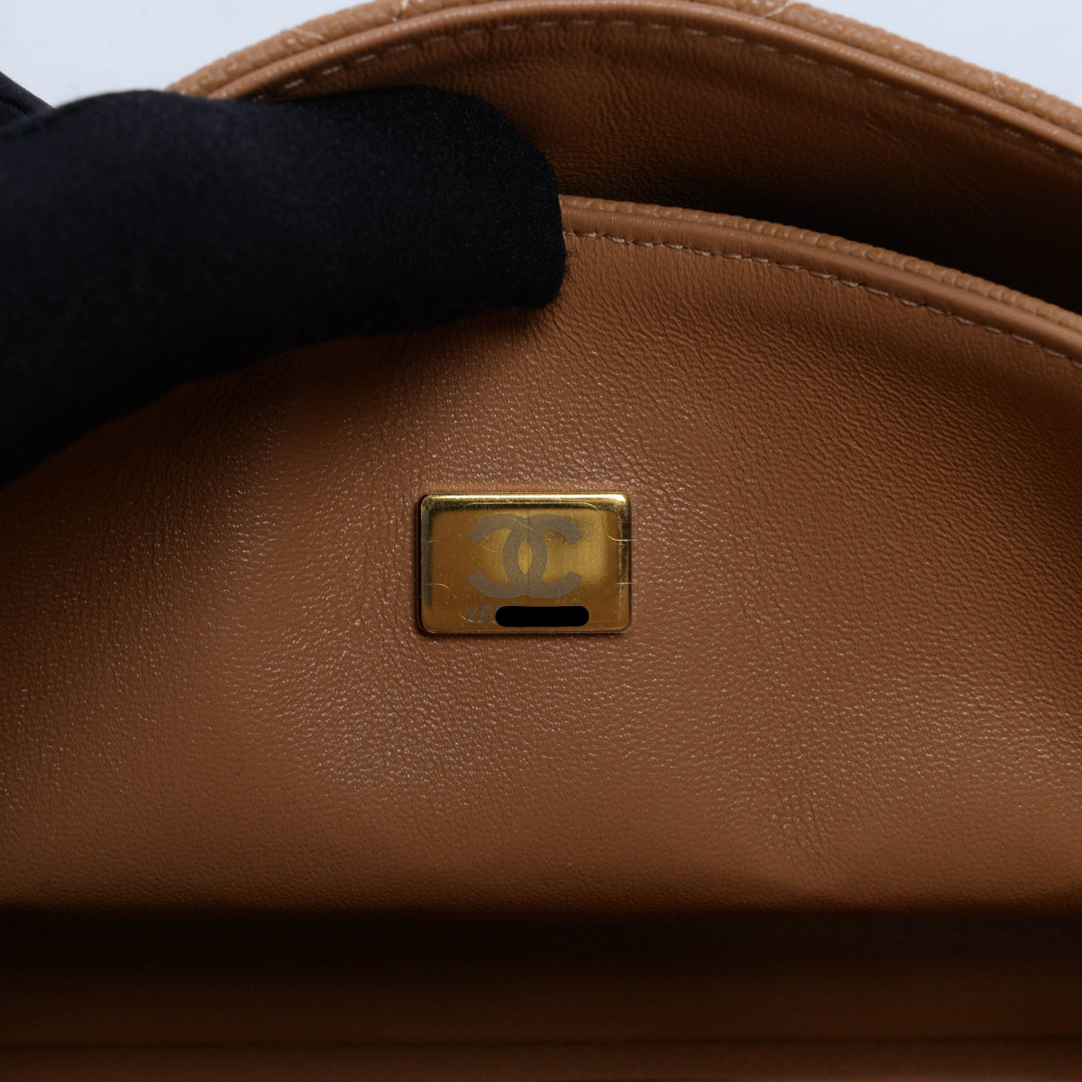 Chanel Dark Beige Caviar Medium Classic Flap Bag LGHW
