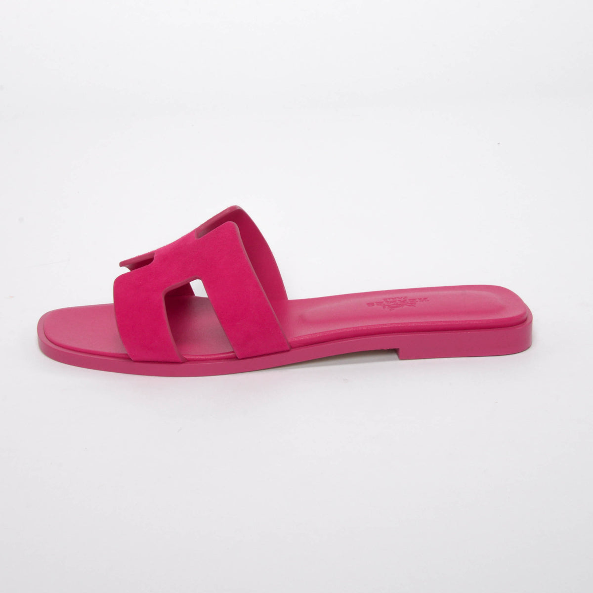 Hermes Rose Sakura Suede Oran Sandals 36