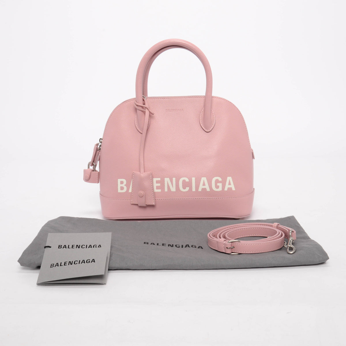 Balenciaga Pale Pink Grained Calfskin Small Ville Bag
