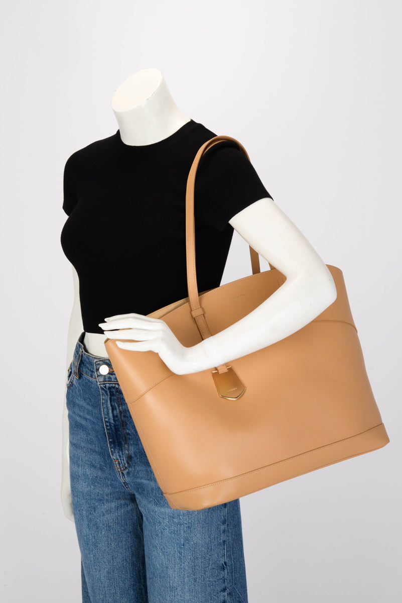 Ferragamo Light Camel Smooth Calfskin Charming XL Tote