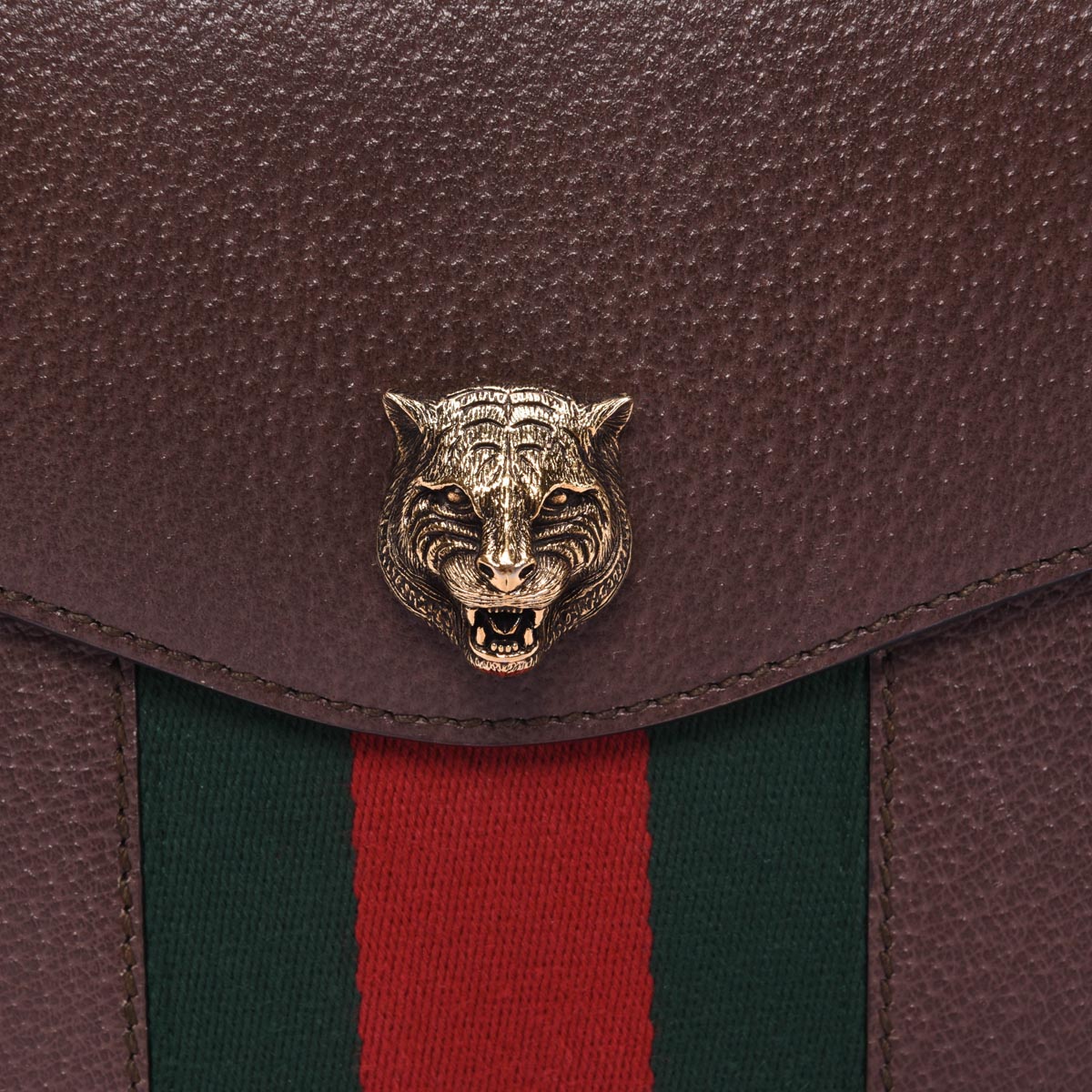 Gucci Brown Grained Calfskin Animalier Chain Bag