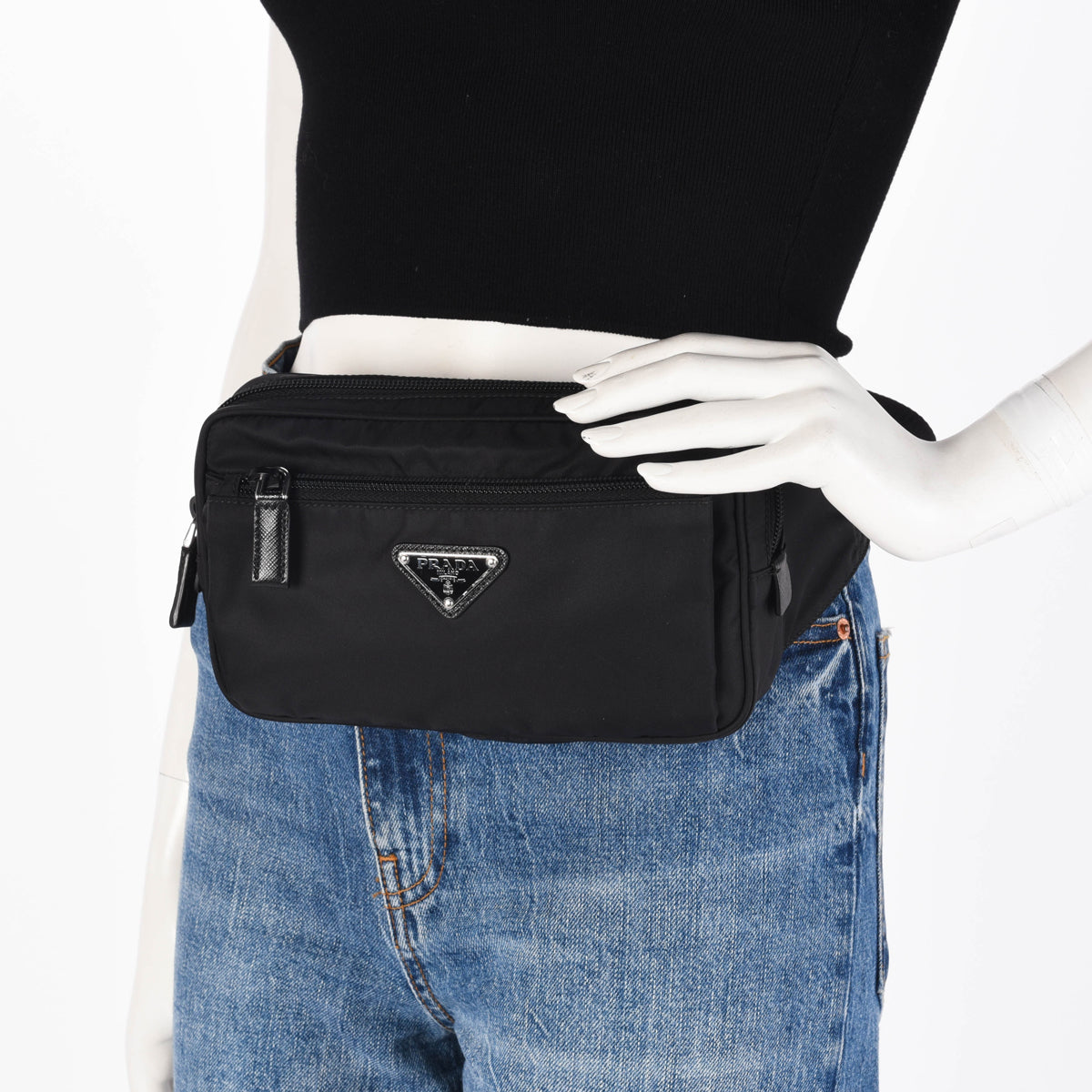 Prada Black Re-Nylon Belt Bag