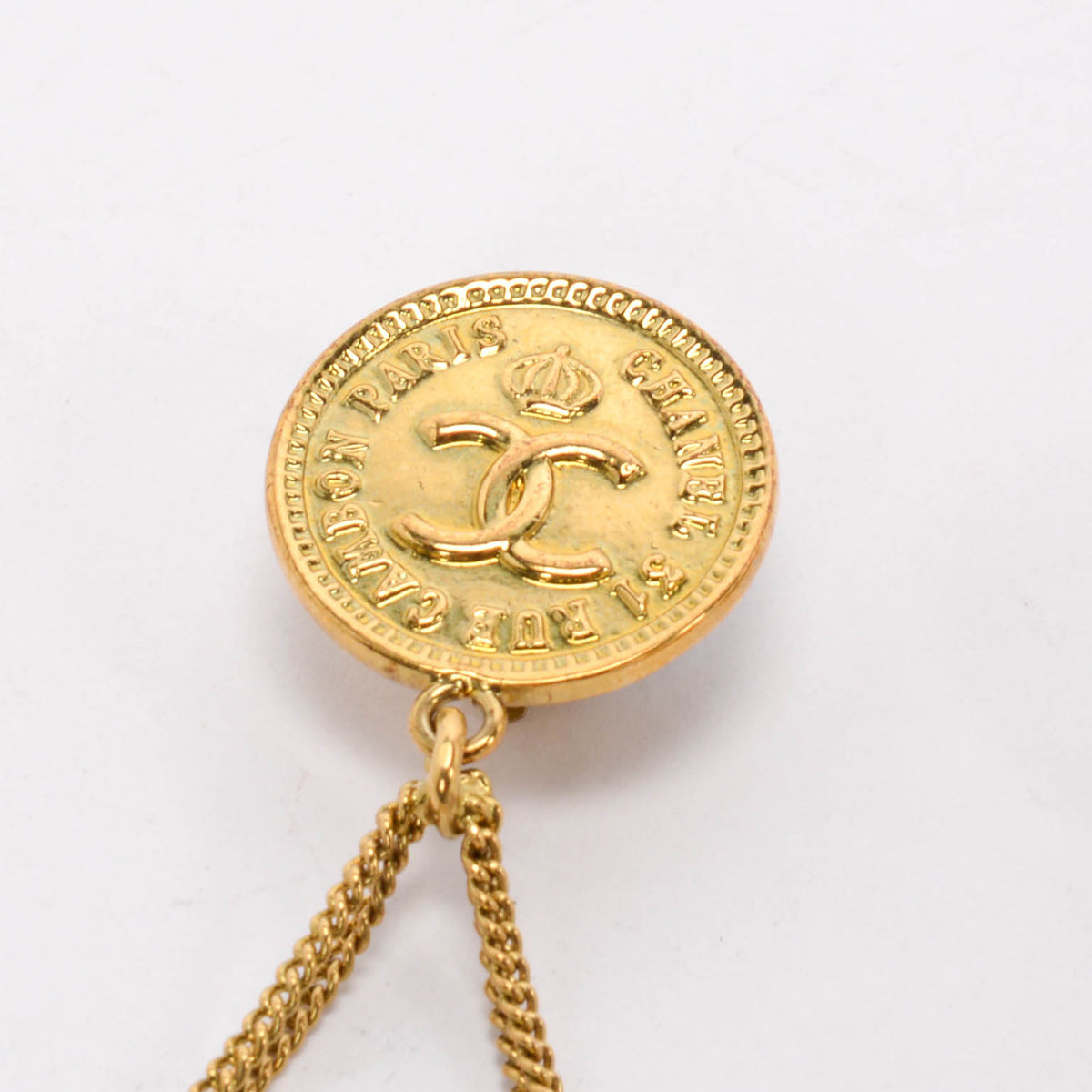 Chanel Vintage Gold Plated Handbag Motif Clip Earrings