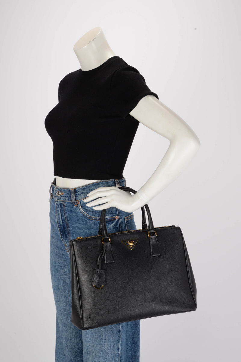 Prada Black Saffiano Large Galleria Tote