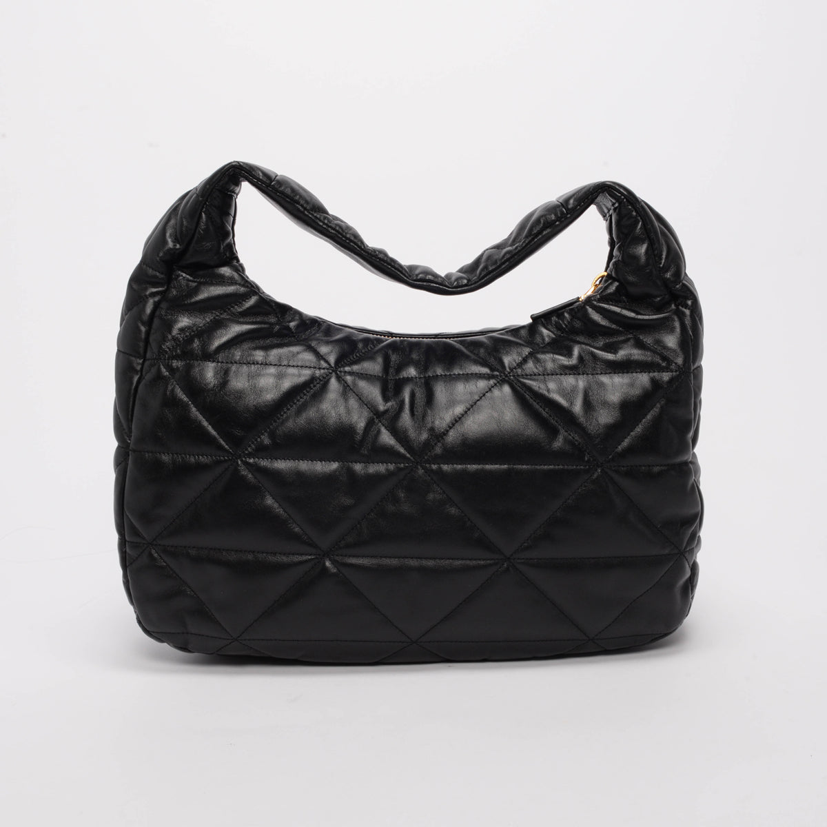 Prada Black Nappa Stitched Large Hobo Bag