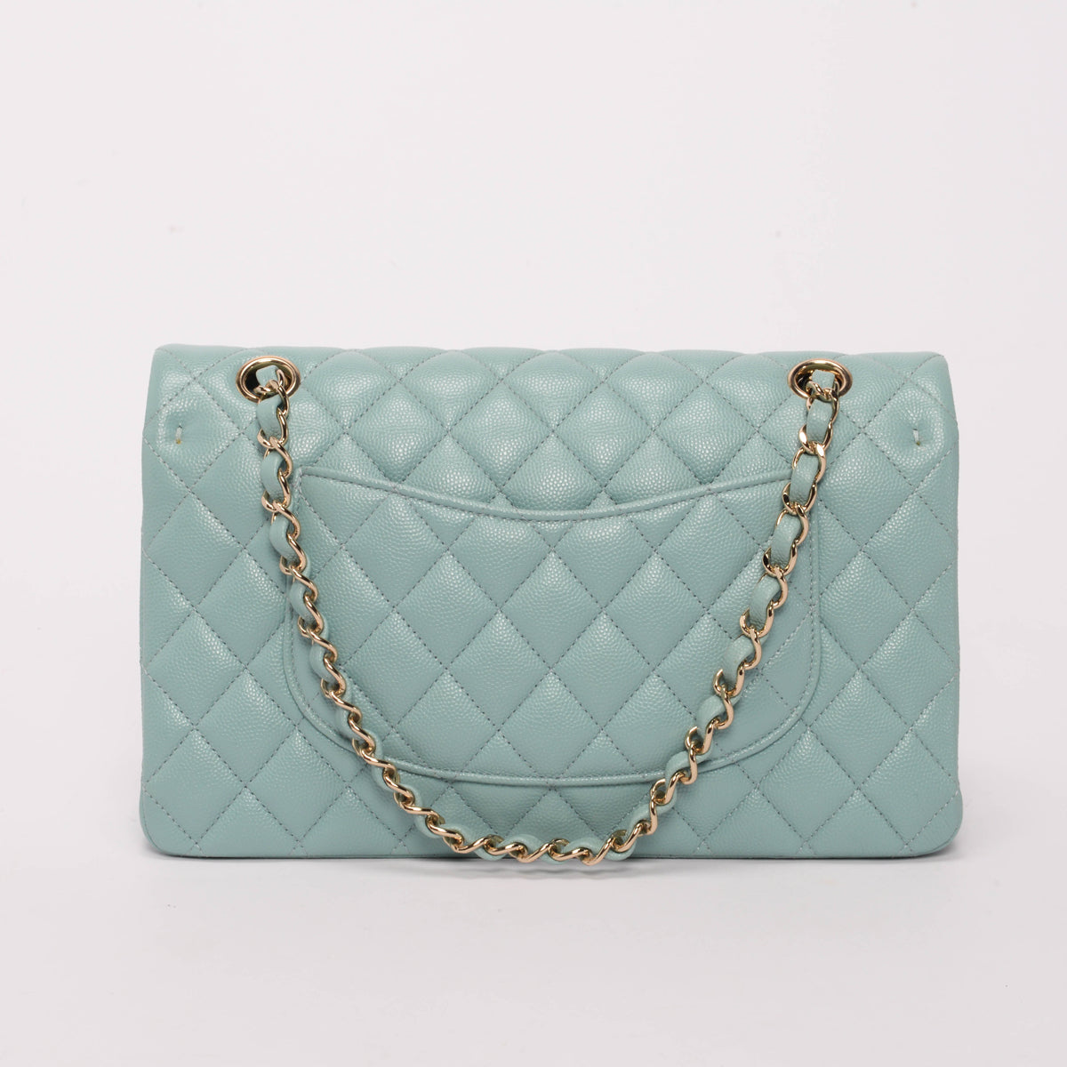 Chanel Tiffany Blue Quilted Caviar Medium Classic Flap Bag