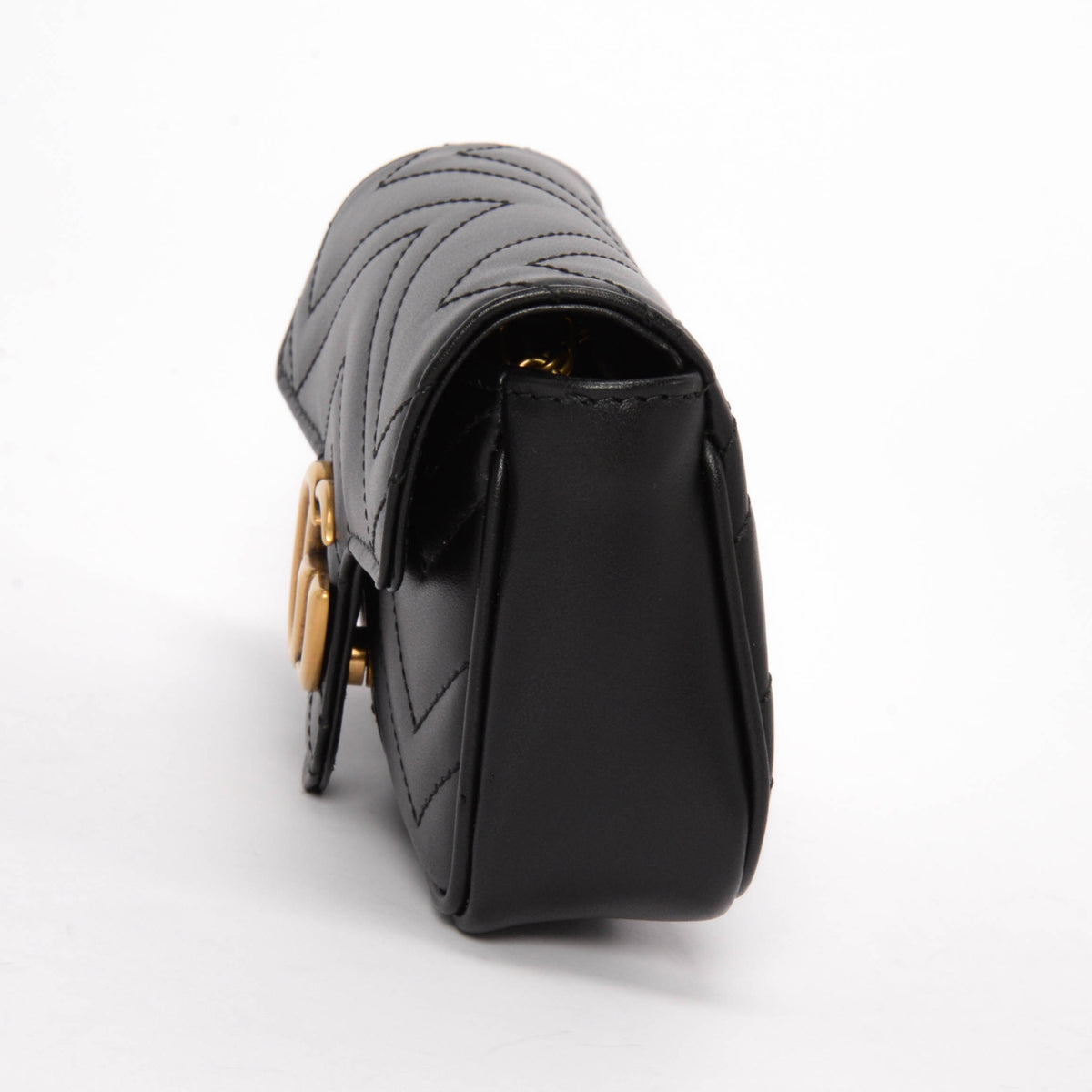 Gucci Black Matelasse GG Marmont Super Mini Bag