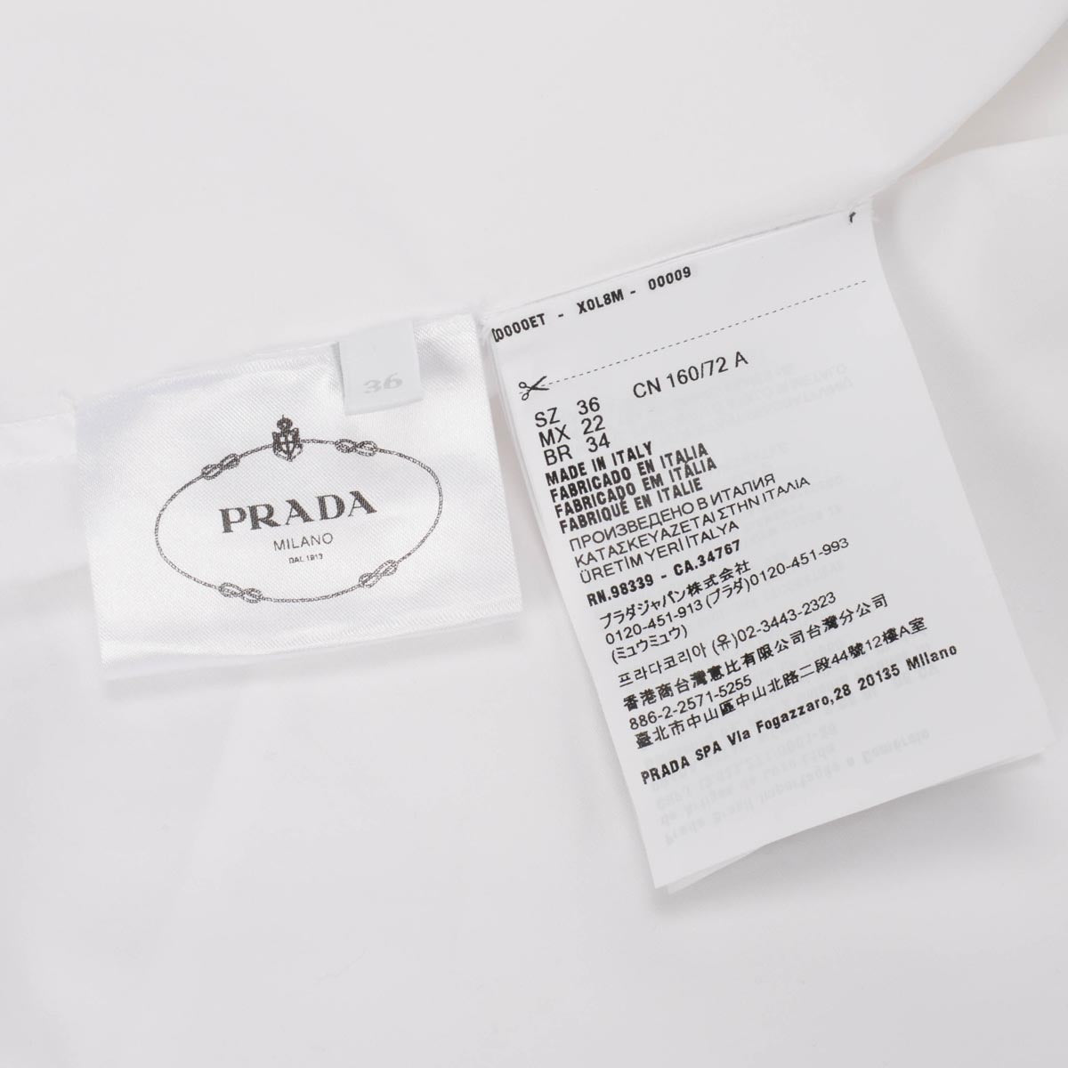 Prada White Cotton Crystal Embroidered Poplin Shirt IT 36