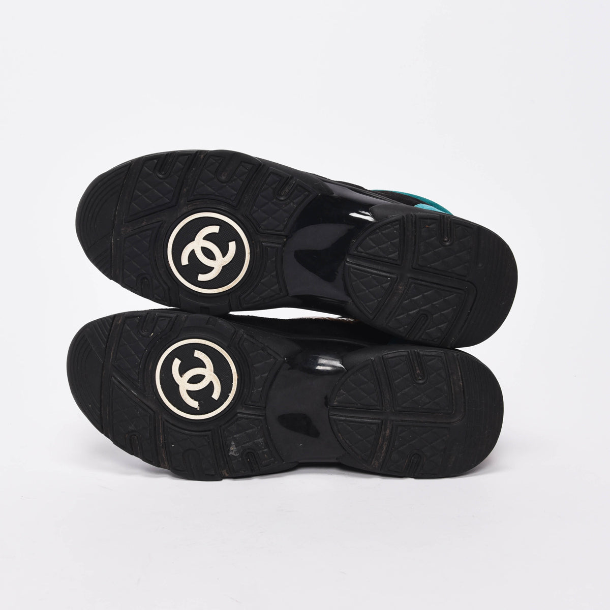 Chanel Gold Mixed Fibers CC Trainer Sneakers 40