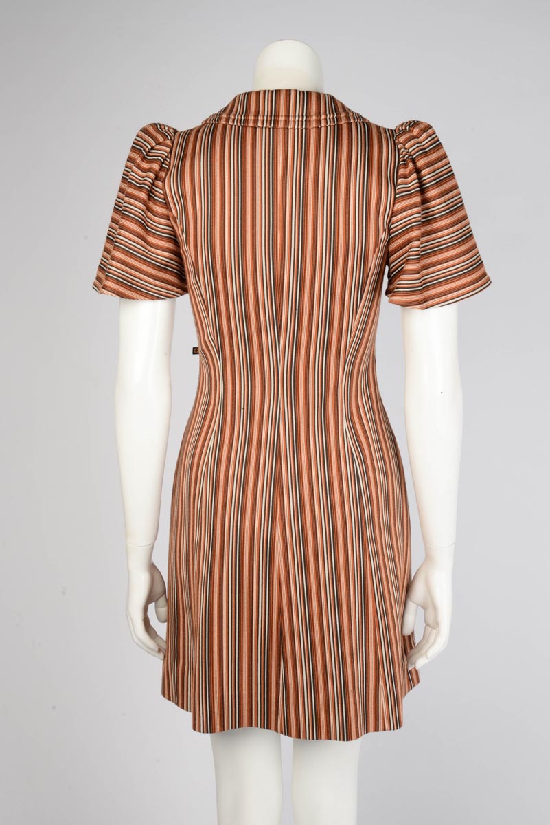 Louis Vuitton Tan Pinstriped Mini Dress FR 36