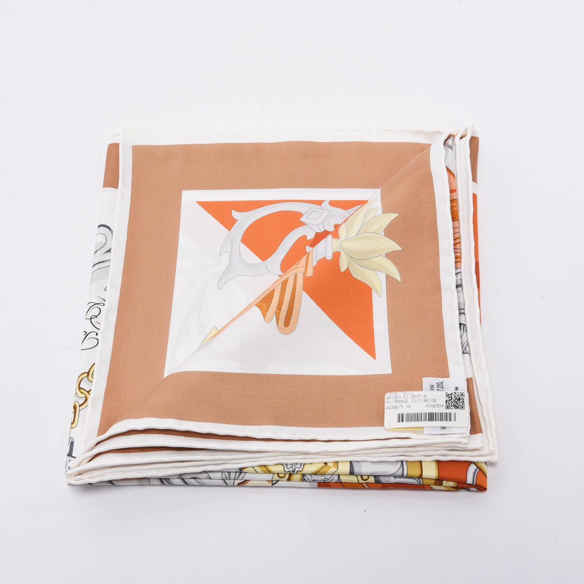 Hermes Orange Silk Brides Et Destin Scarf 90