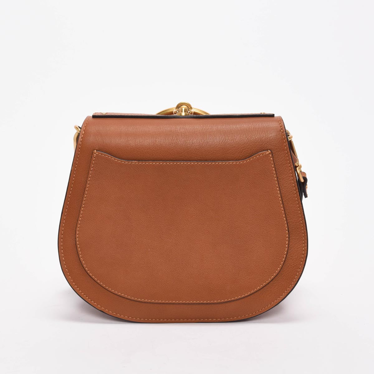 Chloe Tan Calfskin & Suede Medium Nile Bracelet Bag