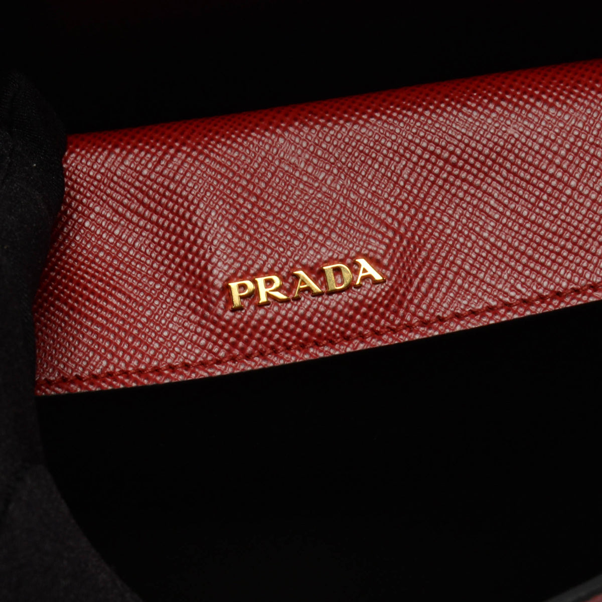 Prada Red Saffiano Cuir Medium Double Bag
