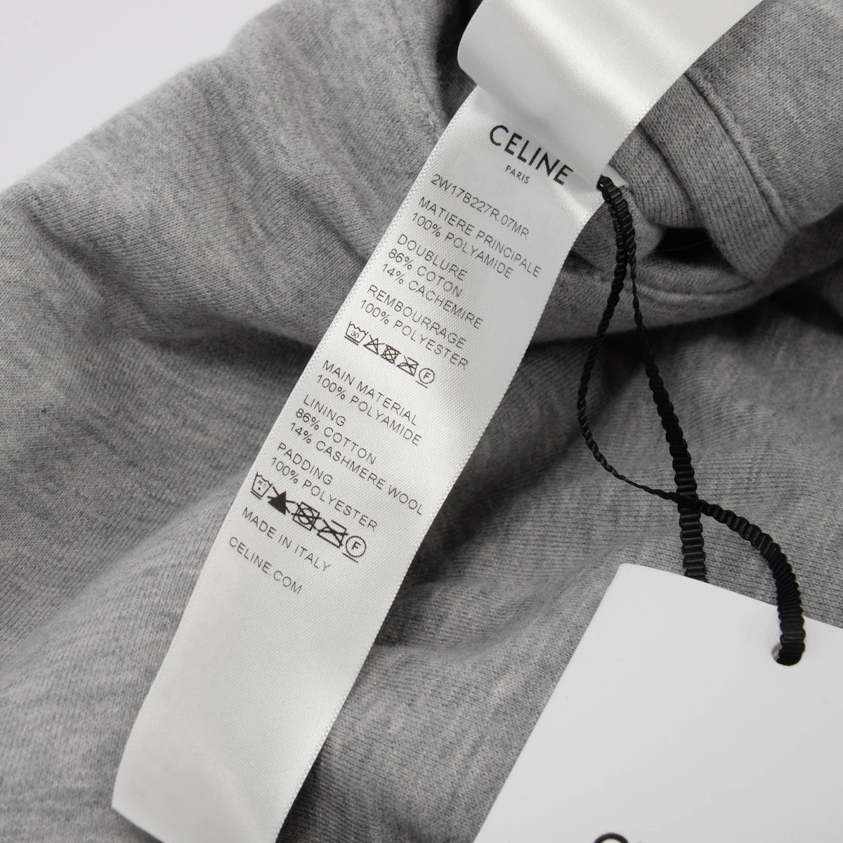 Celine Dark Blue Nylon Hooded Teddy Triomphe Jacket FR 38