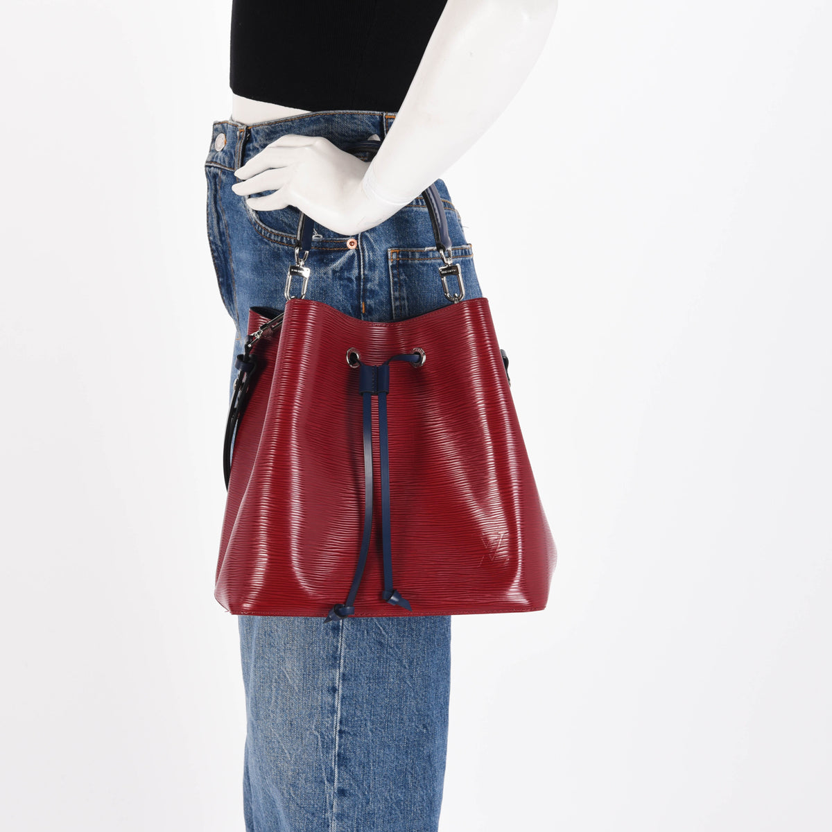 Louis Vuitton Red & Navy Epi Leather NeoNoe MM